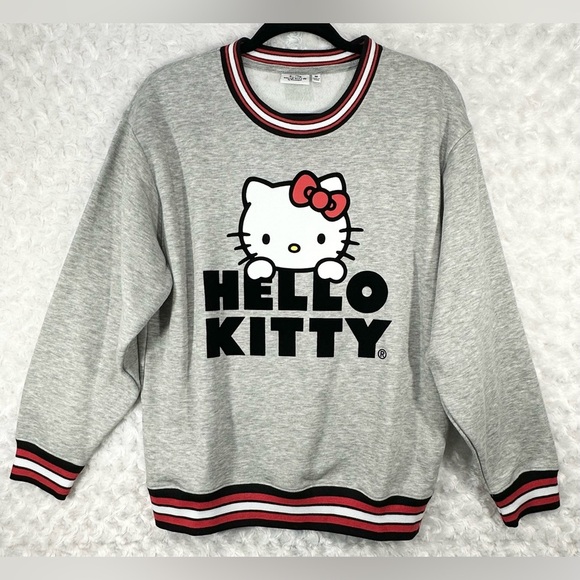 Hello Kitty Women’s Grey Long Sleeve Crew Neck Sweatshirt - Picture 1 of 13